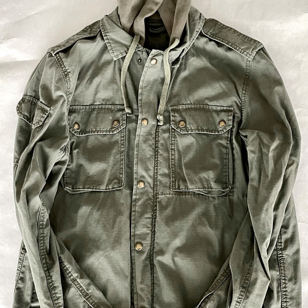 Military Inspired Jacket with Hood